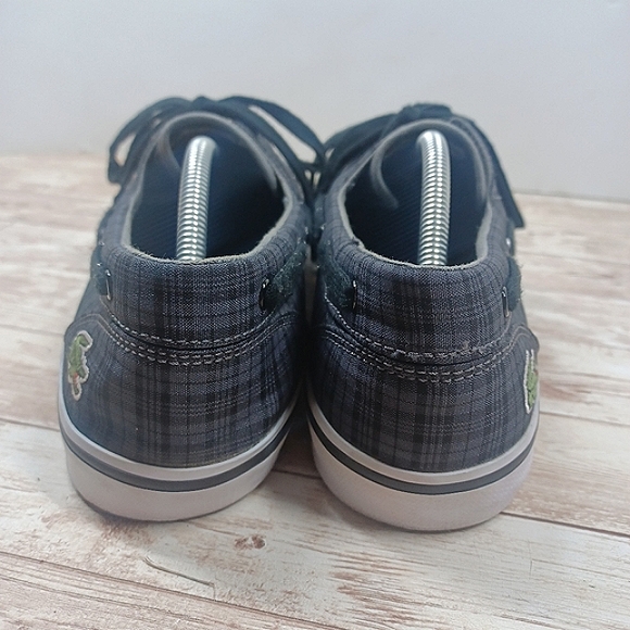 Lacoste Boat Deck Shoe Loafers Black Gray Plaid Men's Size 12 Slip On - Picture 4 of 9